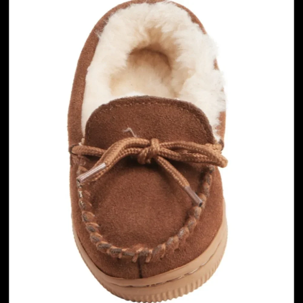 LAMO Baby Boys Slippers Moccasins Faux Fur Shearling Toddler 12 NIB
